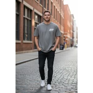 CONUNDRUM (Right To Bear) Mens L T-Shirt Gray Short Sleeve Outdoor Gorpcore